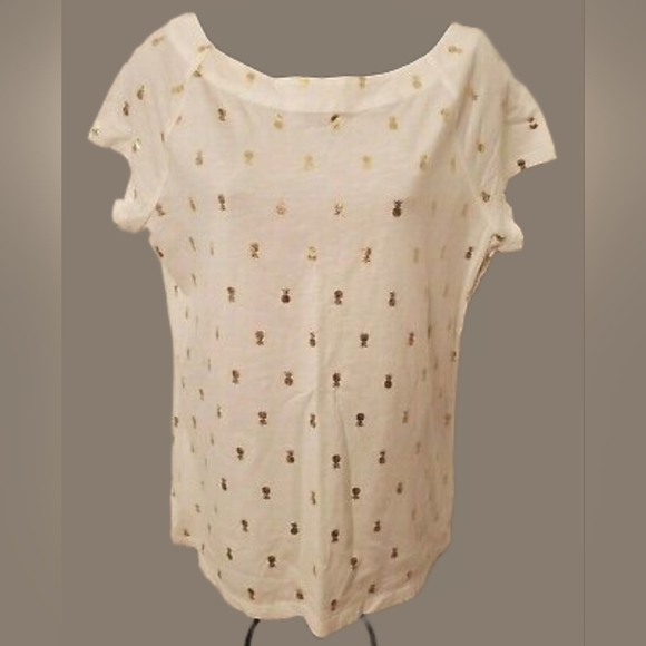 NWT WESTPORT 1962 SHORT-SLEEVED PINEAPPLE DESIGN TOP SZ XL DRESSBARN - Picture 1 of 5